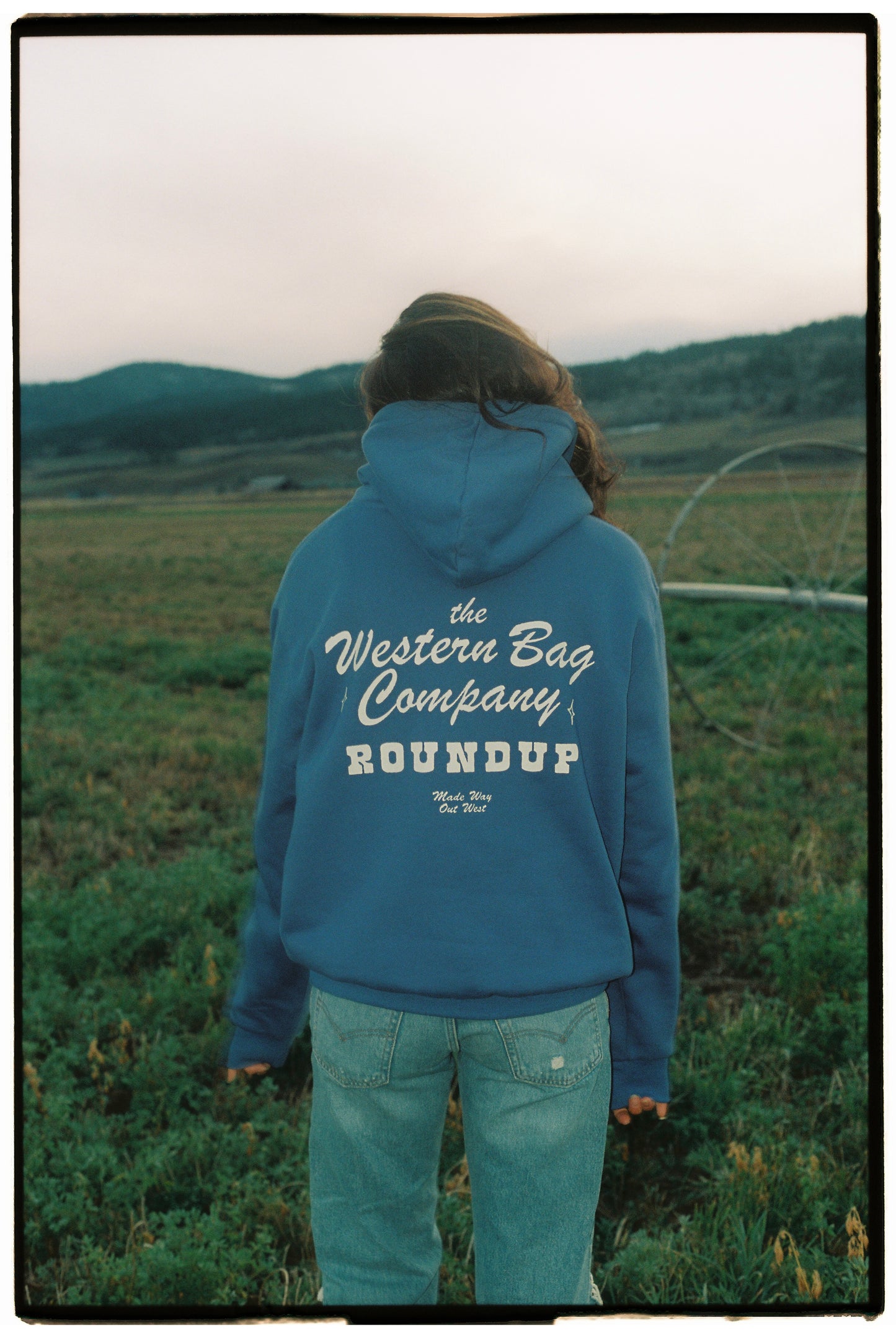 Cowboy Blue Roundup Cropped Hoodie - Fleece