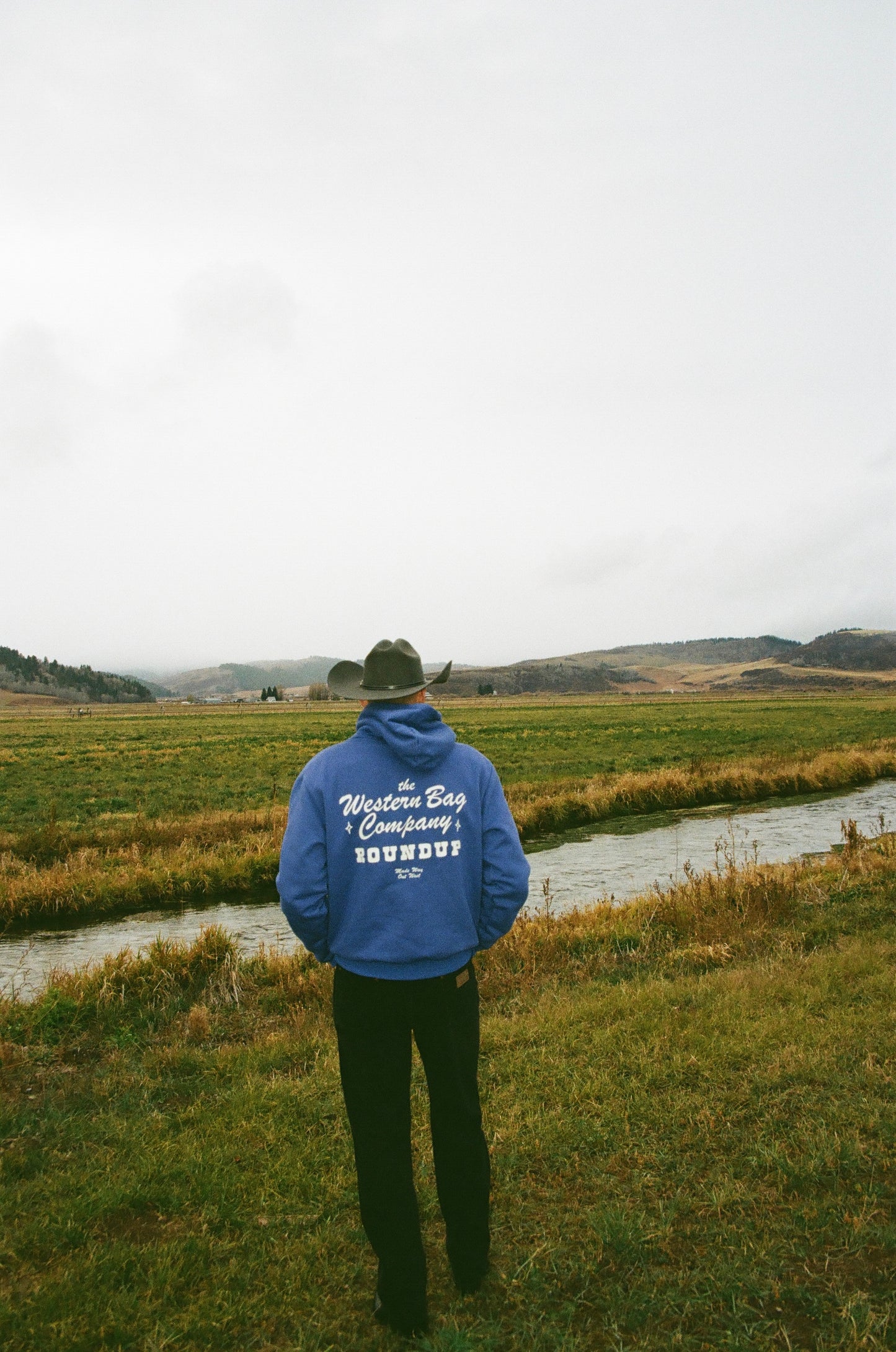 Cowboy Blue Roundup Cropped Hoodie - Fleece