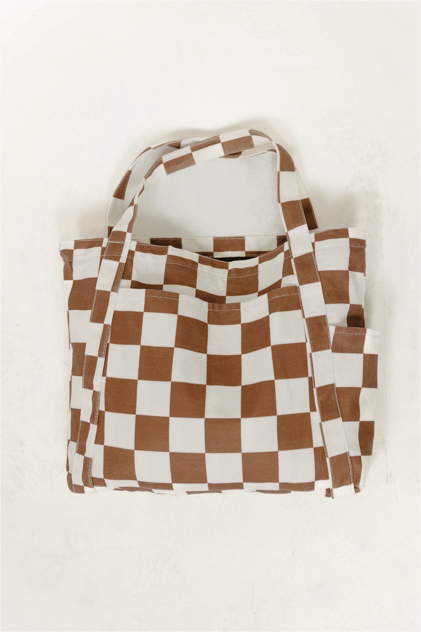 The Big Tote Bag - Checkered Dark Brown