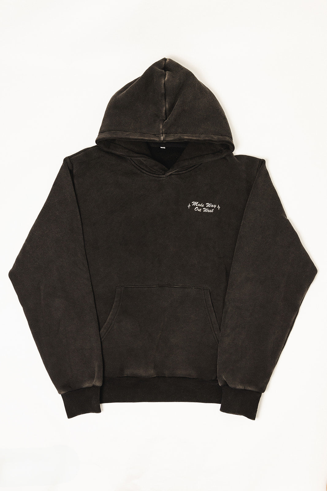 The Roundup Fleece Cropped Hoodie - Washed Black