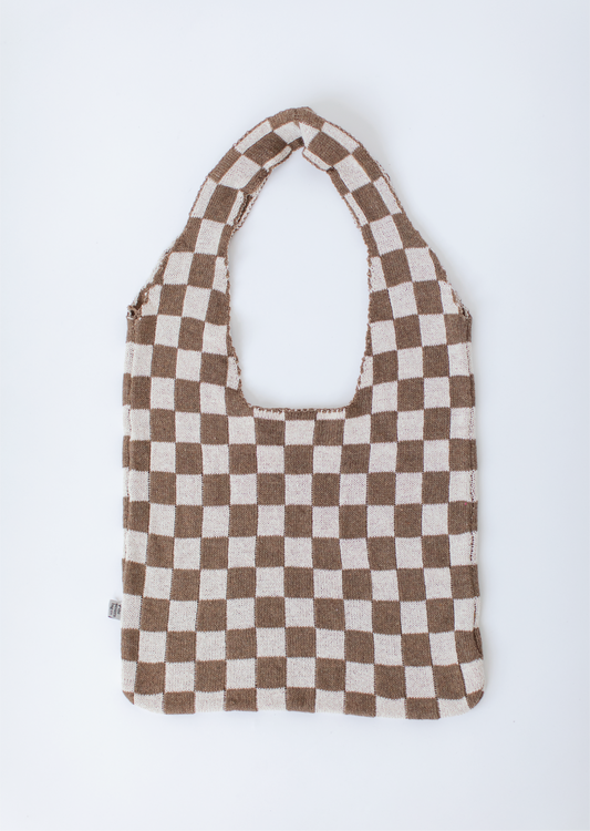 The Big Lasso Knit Tote in Cowgirl Checkers