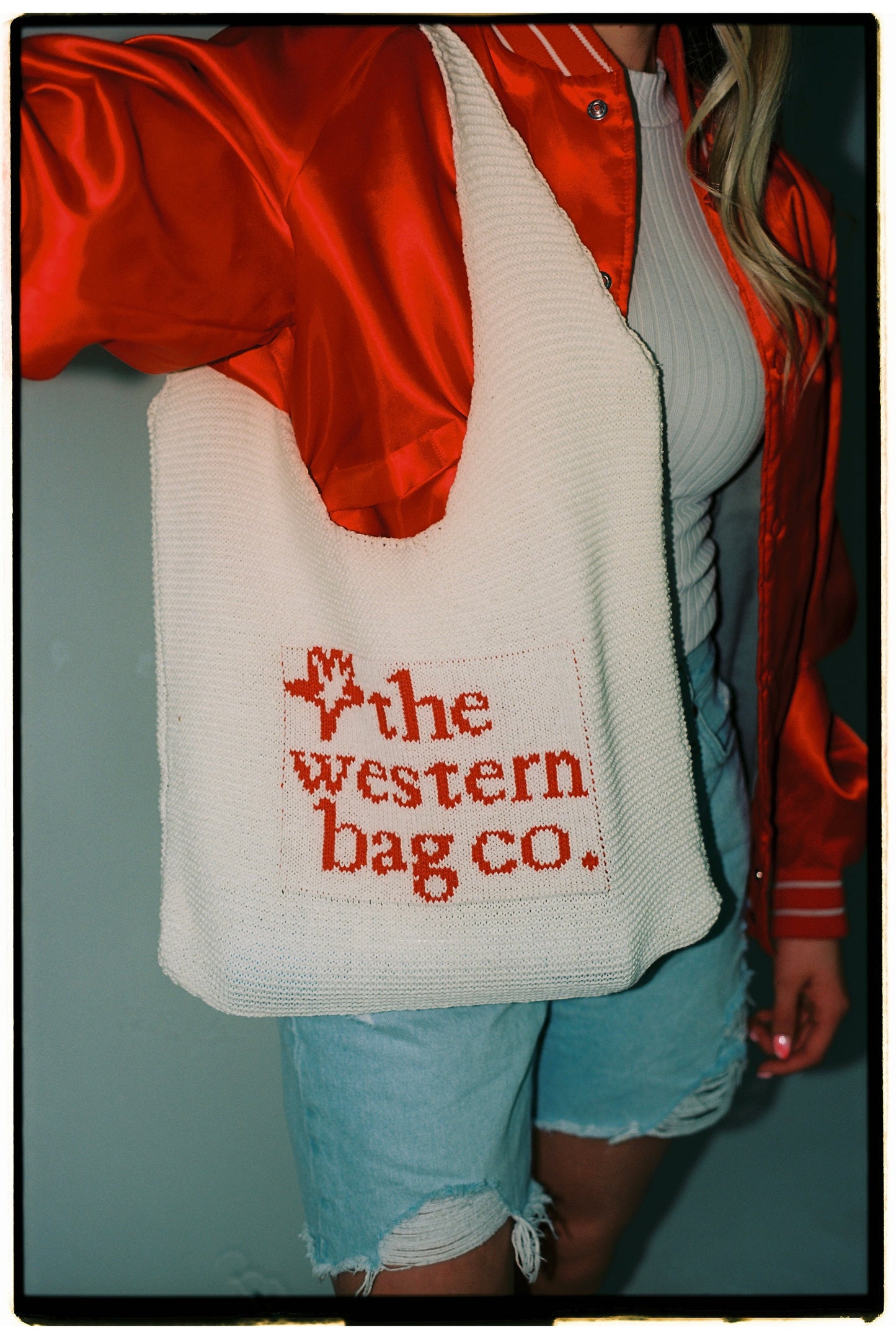 Leopard print western knit tote bag — view 5