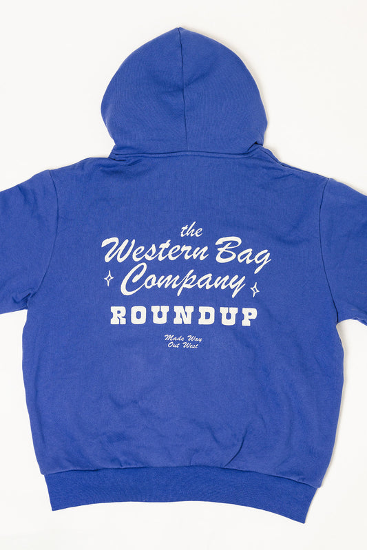 Cowboy Blue Roundup Cropped Hoodie - Fleece