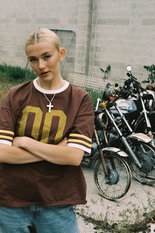 Wanted Jersey Tee — Brown