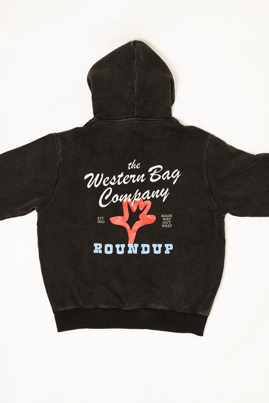 The Roundup Fleece Cropped Hoodie - Washed Black