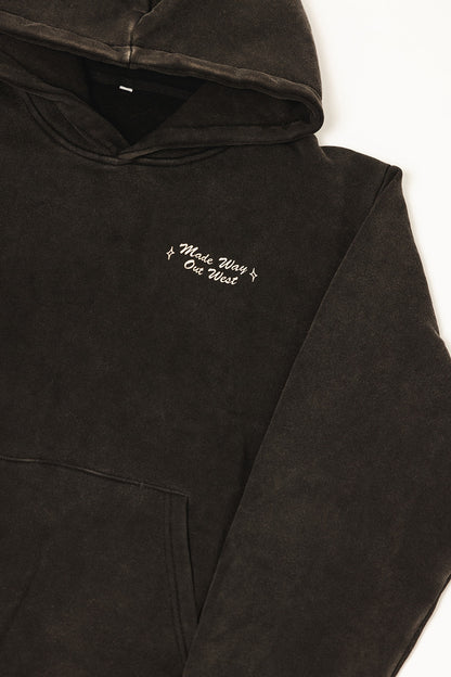 The Roundup Fleece Cropped Hoodie - Washed Black