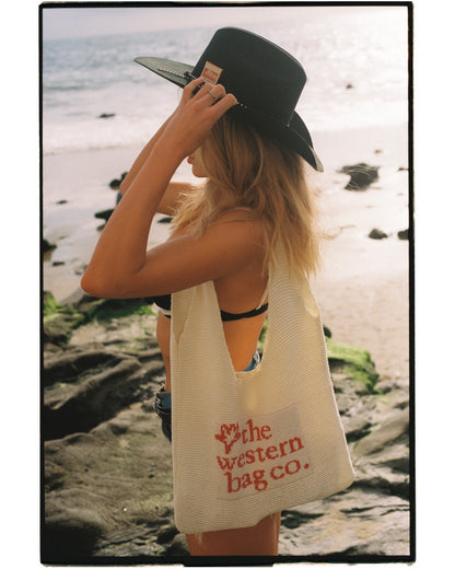 Leopard print western knit tote bag — view 7