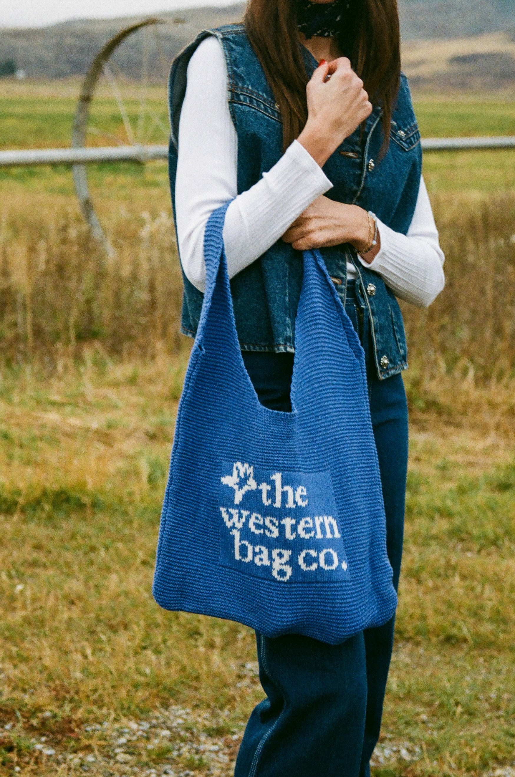 Leopard print western knit tote bag — view 6