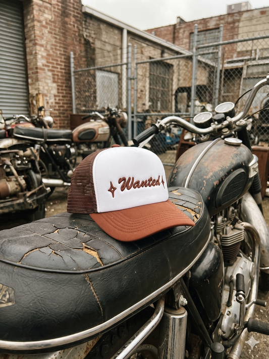 Wanted Trucker Hat — Rust